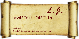 Lovászi Júlia névjegykártya